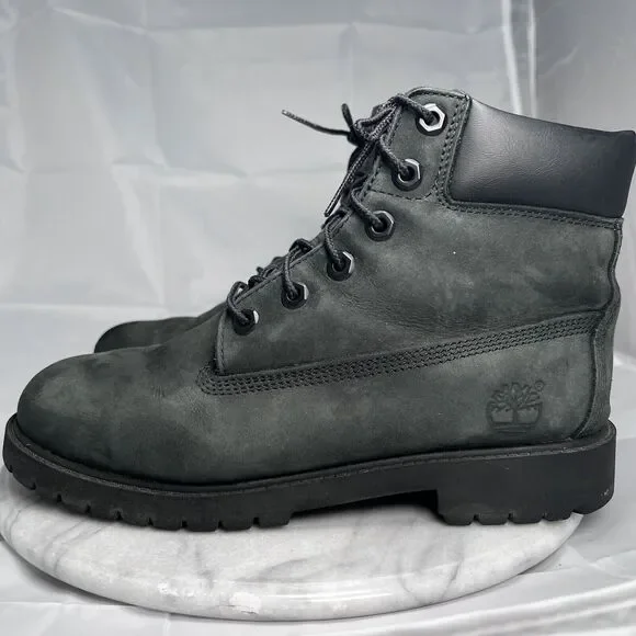 Timberland Boots Boys Junior Size 6 Premium NuBuck Leather Gree - Picture 3 of 10